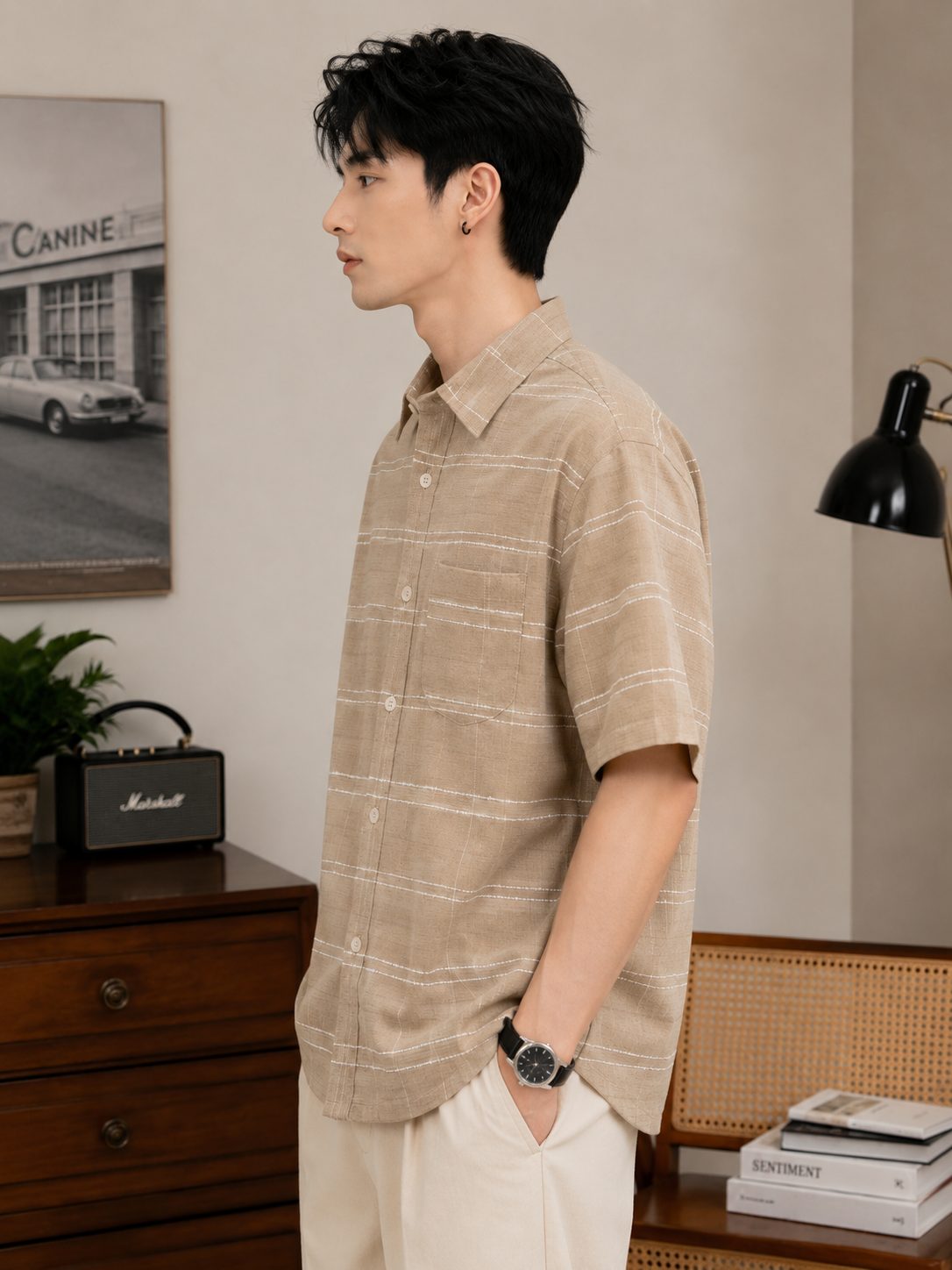 MENS CHECKS HALF SLEEVE SHIRT — KHAKEE