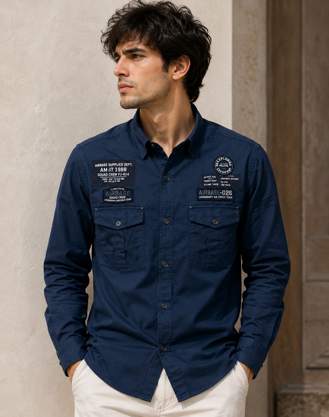 MENS CARGO FULL SLEEVE SHIRT — LAVENDER