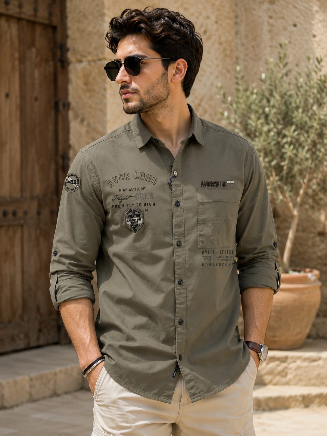 MENS CARGO FULL SLEEVE SHIRT — KHAKEE
