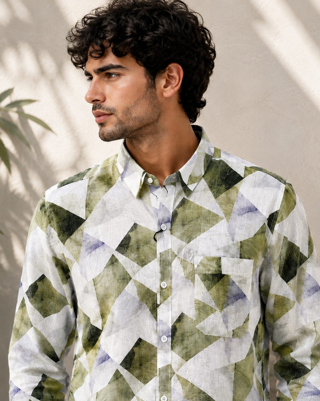 MENS GEOMETRICAL PRINTED FULL SLEEVE SHIRT — KHAKEE